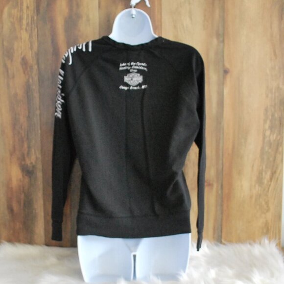 Harley Davidson V Neck Long Tee Black Women's Medium - Picture 5 of 6